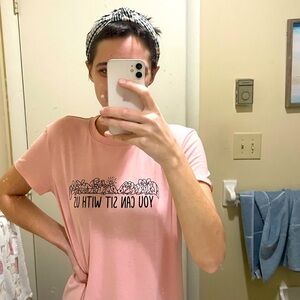 NWT “You Can Sit With Us” Christian Pink Graphic Tee